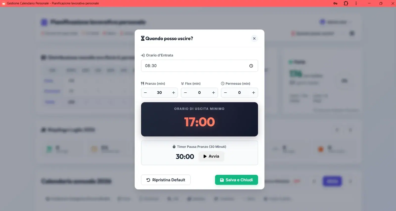 Leave-time calculator