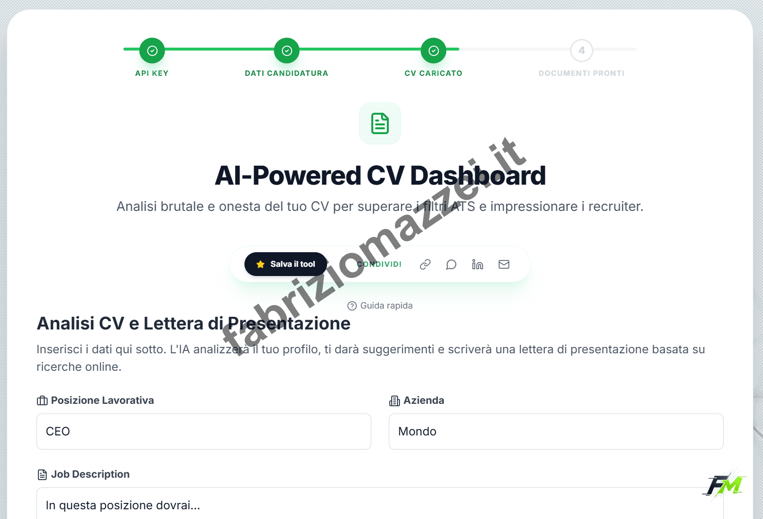Screenshot AI-Powered CV Dashboard